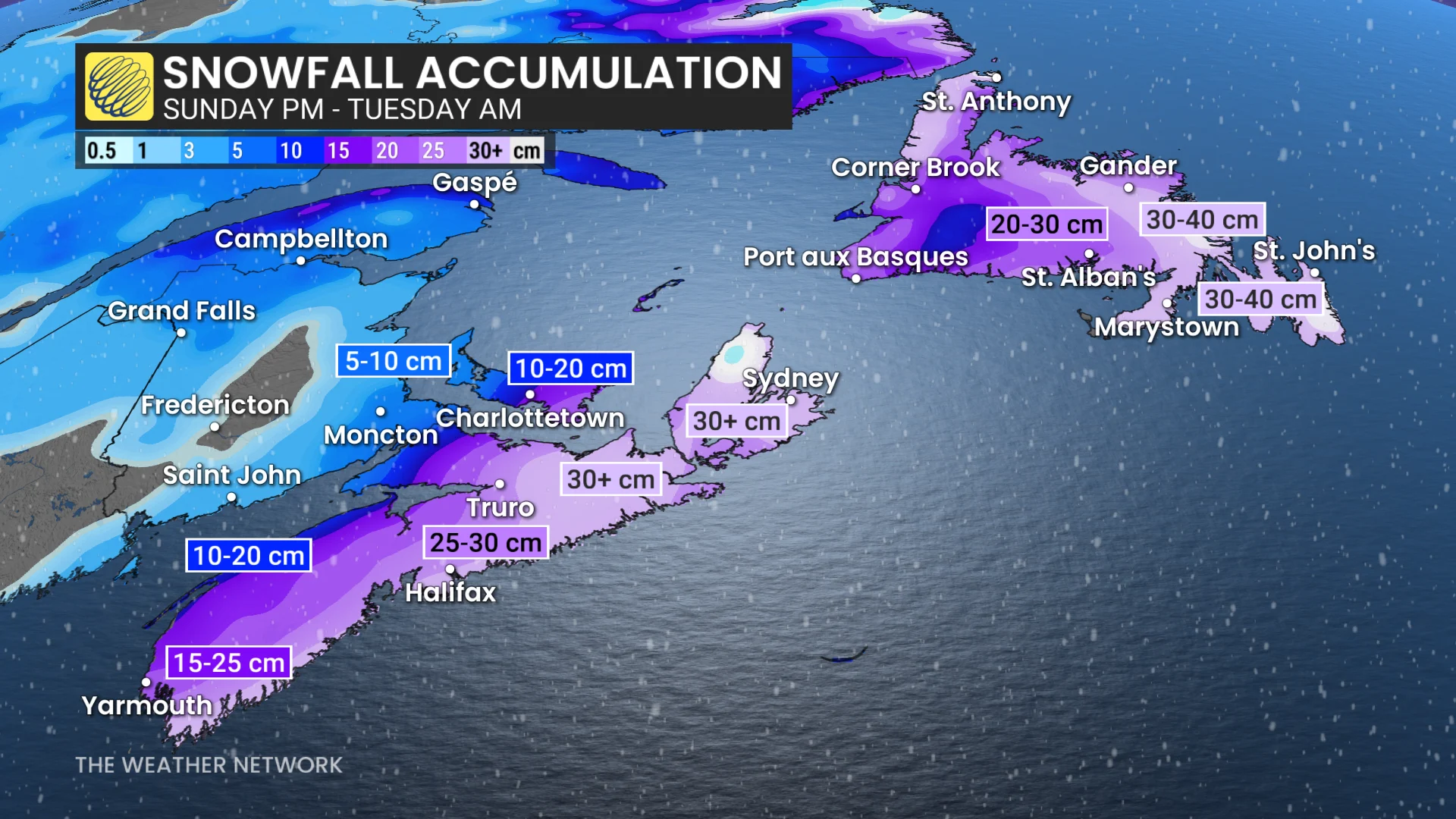 Atlantic Canada Snowfall Totals