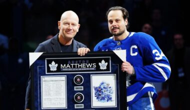 Auston Matthews thrilled with Mats Sundin's special appearance