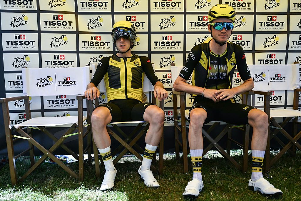 2025 Tour de France: Simon Yates (l) and Sepp Kuss before stage 13