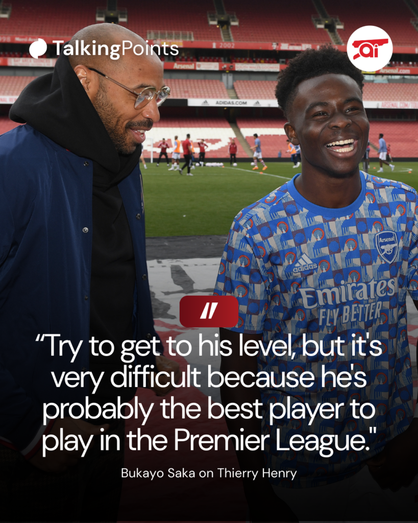Bukayo Saka on Thierry Henry