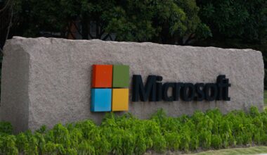Microsoft logo on headquarters