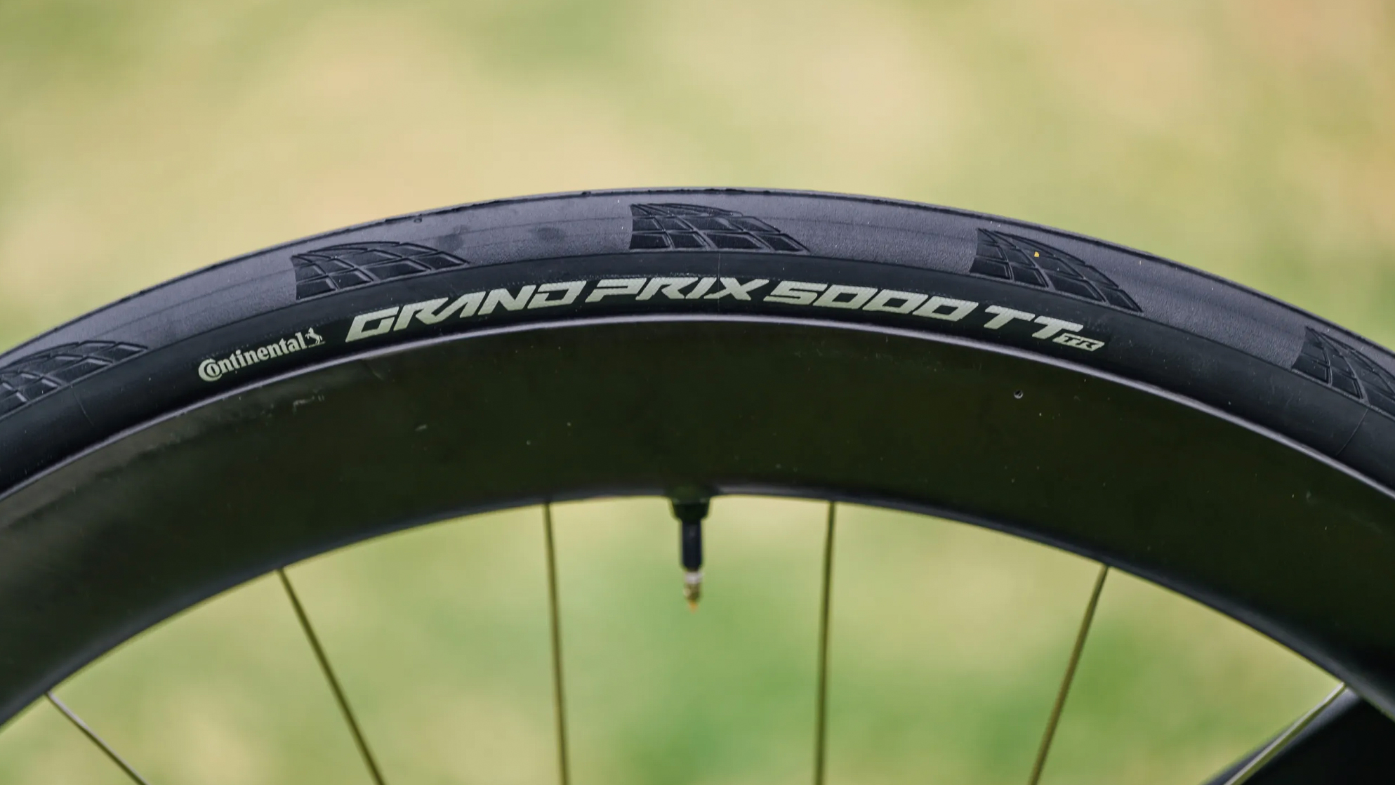 Close up details of the Continental Grand Prix 5000 TT TR tyre at the Tour Down Under 2026