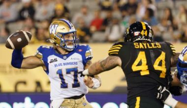 Streveler struggles in Hamilton, Bombers drop third straight and fall below .500 mark - Winnipeg