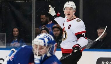 Brady Tkachuk scores 200th career goal as Ottawa Senators beat New York Rangers