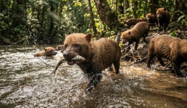 The semi-aquatic fossil bush dog from Latin America lives in packs, swims and hunts in the water, and intrigues scientists.