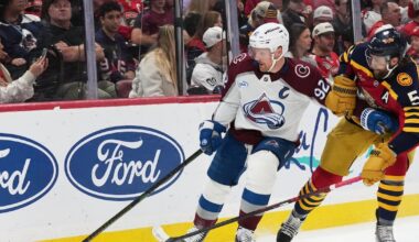 Gabriel Landeskog injured in Avalanche’s game against Panthers, needs help getting off ice