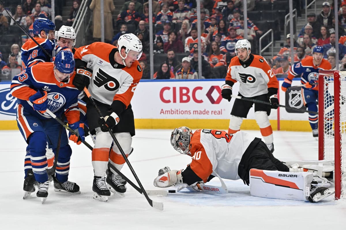Oilers had horrible start against the Flyers, four bad games since the break, and the kid line conundrum
