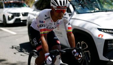 NORWOOD, AUSTRALIA - JANUARY 22: Jhonatan Narvaez of Ecuador and UAE Team Emirates competes during the 26th Santos Tour Down Under 2026, Stage 2 a 148.1km stage from Norwood to Uraidla 495m / #UCIWT / on January 22, 2026 in Norwood, Australia. (Photo by Con Chronis/Getty Images)