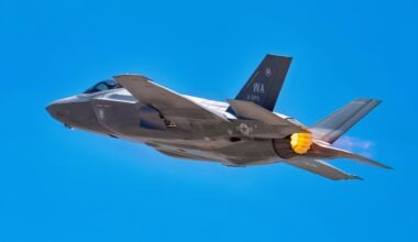 An F-35A Lightning II fighter jet, 6th Weapons Squadron (WPS), takes off from Nellis Air Force Base, Nev., July 18, 2019. The 6th WPS is the only squadron under the U.S. Air Force Weapons School exclusively training on the F-35A. (U.S. Air Force photo by Airman 1st Class Bryan Guthrie)