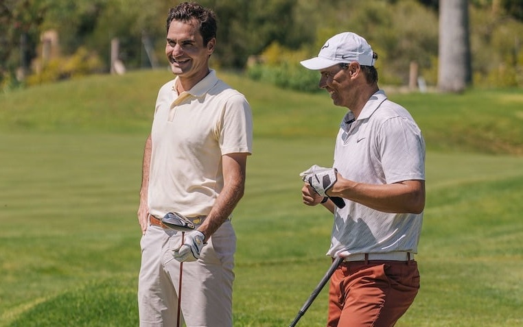 Federer y Nadal golf