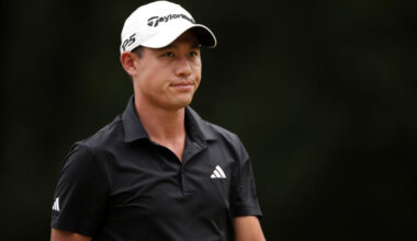 CROMWELL, CONNECTICUT - JUNE 23: Collin Morikawa of the United States walks on the third hole during the final round of the Travelers Championship at TPC River Highlands on June 23, 2024 in Cromwell, Connecticut. (Photo by James Gilbert/Getty Images)