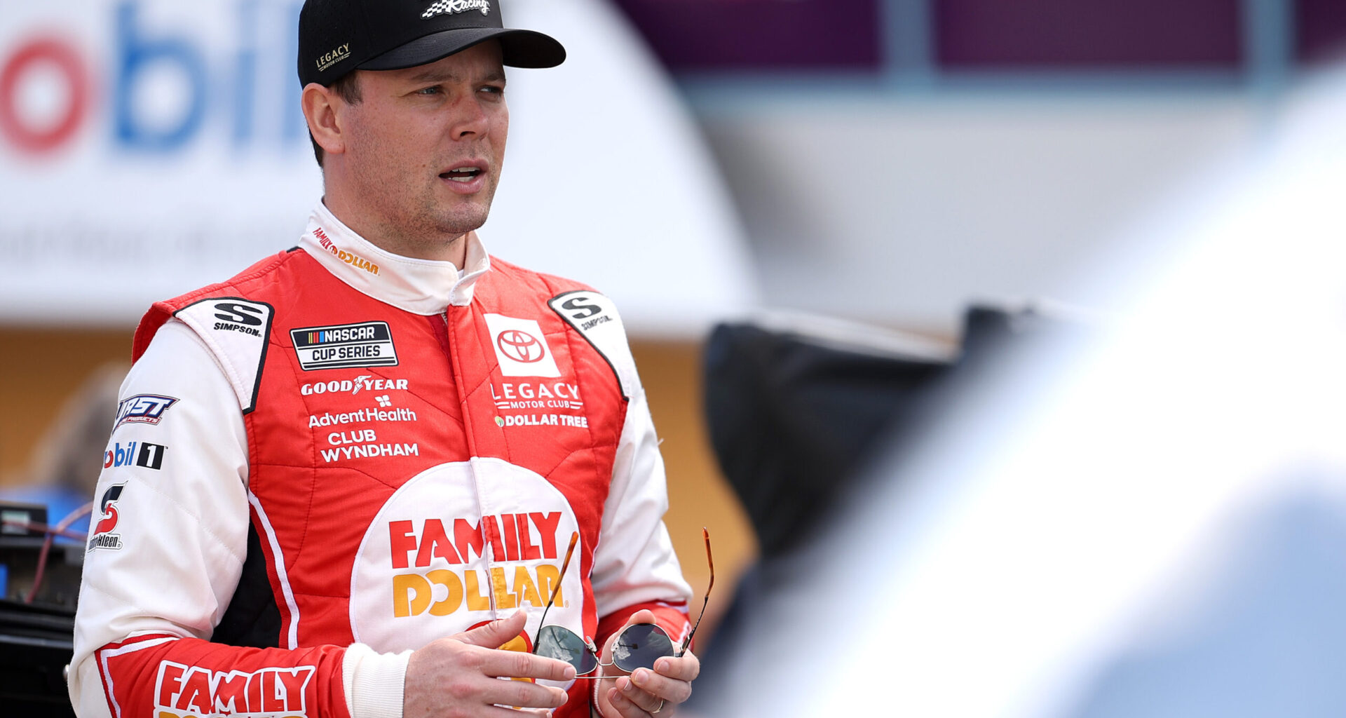 HOMESTEAD, FLORIDA - MARCH 22: Erik Jones, driver of the #43 Family Dollar Toyota, looks on during practice for the NASCAR Cup Series Straight Talk Wireless 400 at Homestead-Miami Speedway on March 22, 2025 in Homestead, Florida. (Photo by James Gilbert/Getty Images)