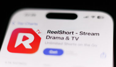 ReelShort on App Store displayed on a phone screen is seen in this illustration photo taken in Krakow, Poland on September 14, 2025.