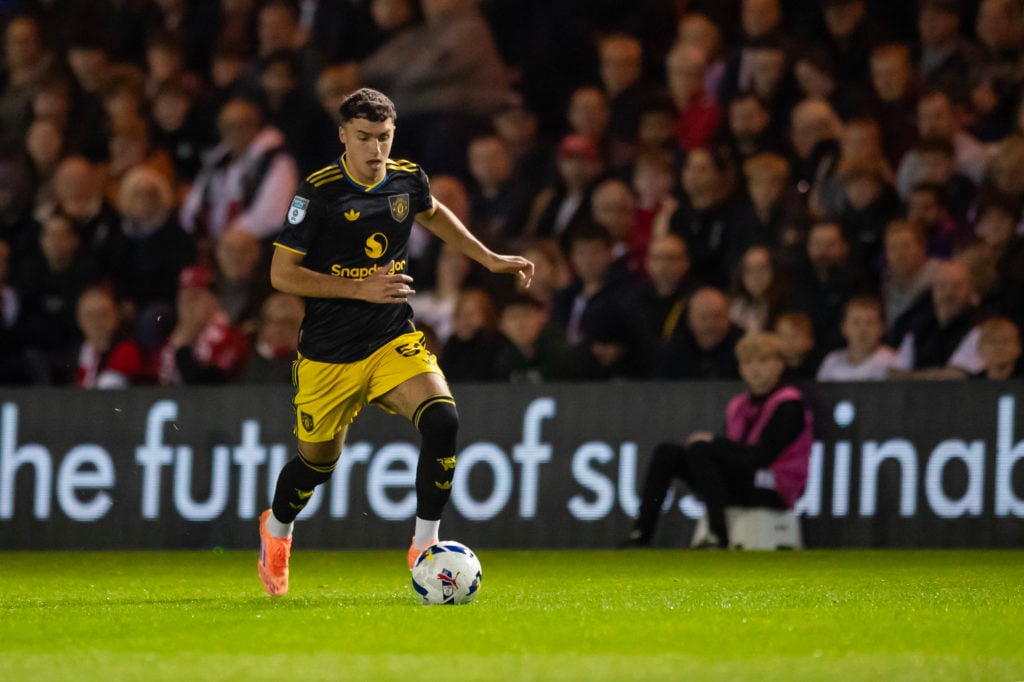 James Scanlon playing for Manchester United U21s against Lincoln City