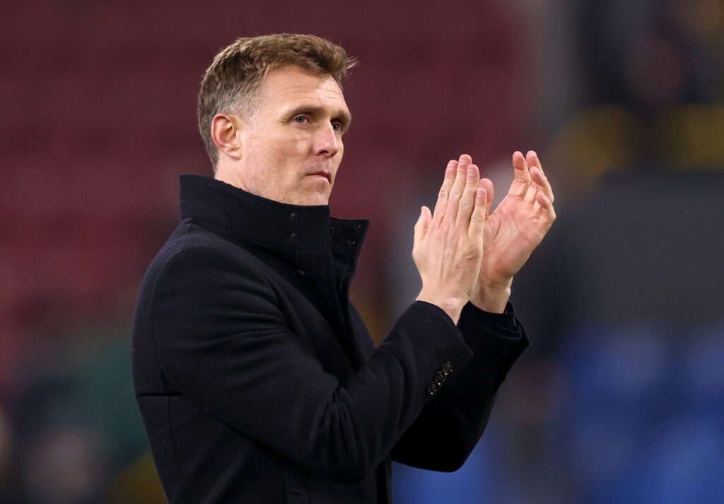 Darren Fletcher acknowledges the fans after the Premier League match between Burnley and Manchester United at Turf Moor in 2026 in Burnley, England.