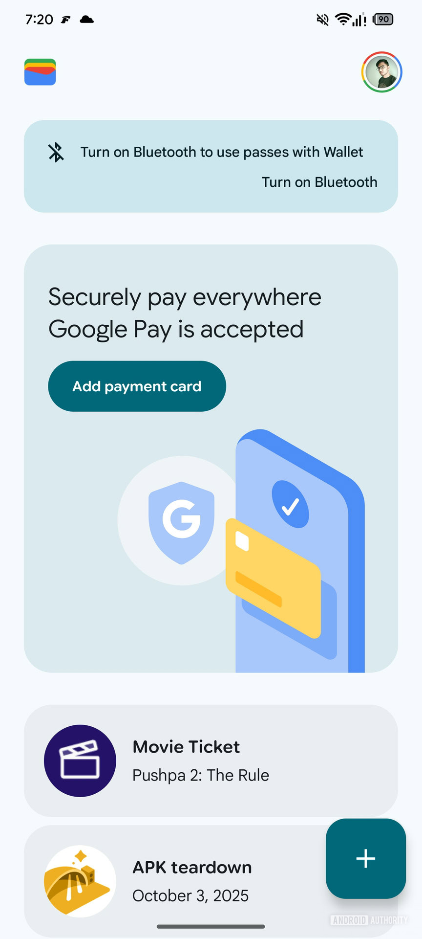 Google Wallet Current FAB