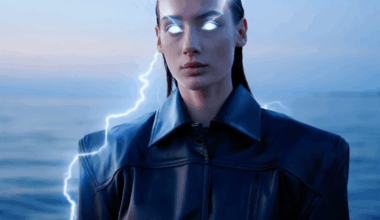 Higgsfield AI generated image of woman with lightening eyes