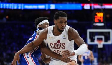 Donovan Mitchell has 35 points to power Cleveland Cavaliers past Philadelphia 76ers; Darius Garland exits with foot injury