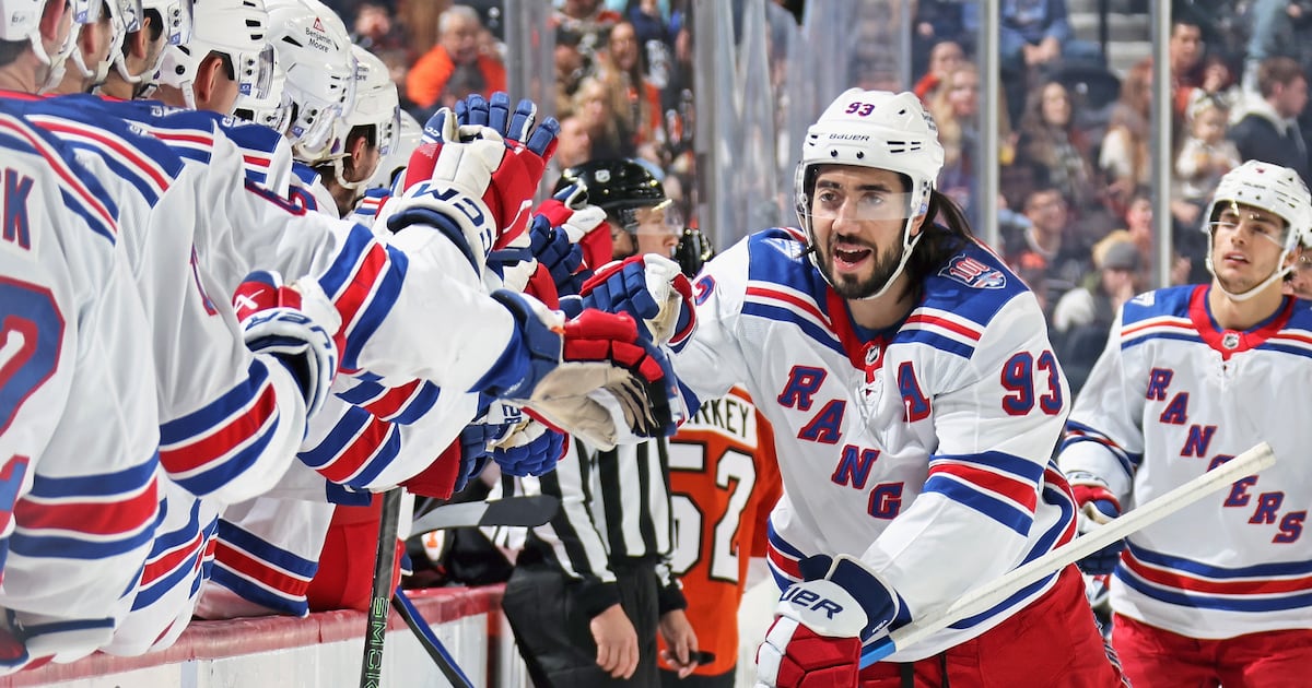 Zibanejad sets Rangers' record for power-play goals, ties team hat trick record in win over Flyers