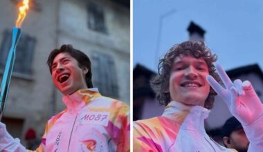 Heated Rivalry Stars Hudson Williams and Connor Storrie Carry Olympic Torch in Italy