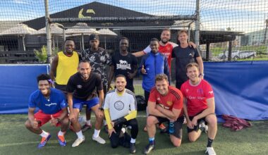 Matt Suzor, JD (front row, right), played soccer every Sunday while he was abroad in Cape Town, South Africa, during his final semester of law school.