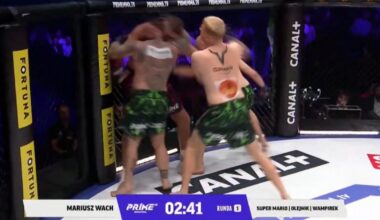 Video: Massive 6’8” boxer batters trio of hapless influencers in Polish freak show fight