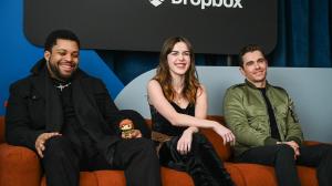 O'Shea Jackson Jr, Kiernan Shipka, Dave Franco and Nicholas Braun at the IndieWire Studio Presented by Dropbox at Sundance on January 23, 2026 in Park City, Utah.