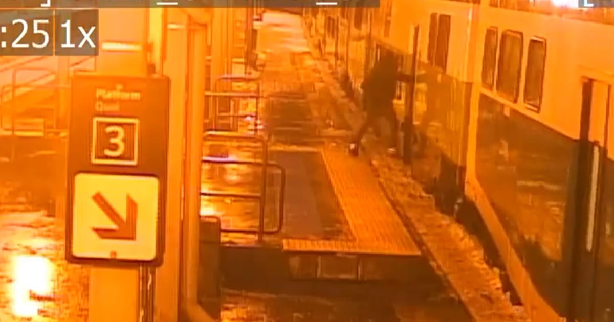 Video shows person jumping onto moving GO train