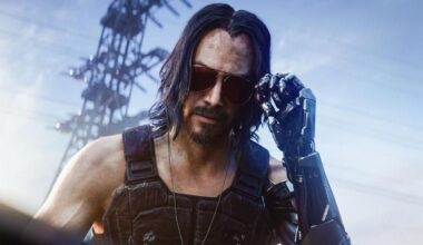 Johnny Silverhand looks down at the player.