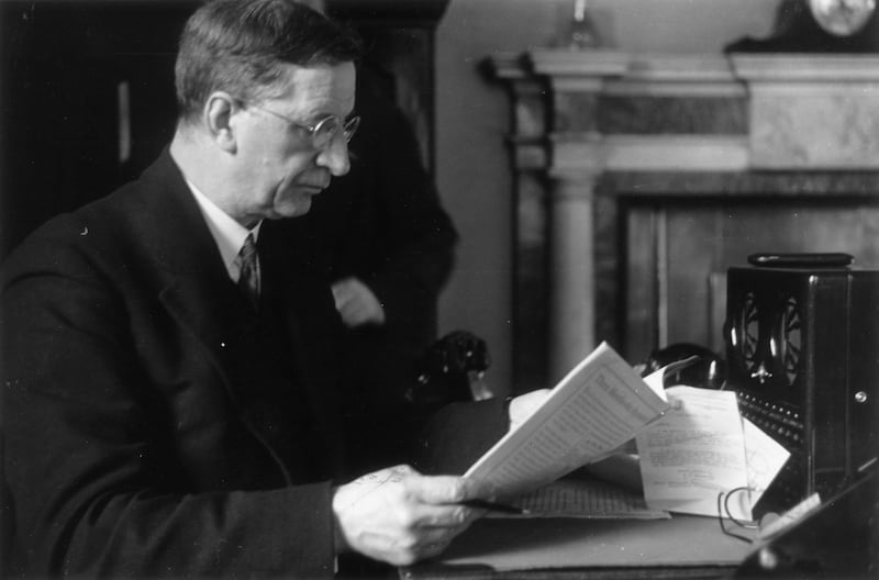 Radio Éireann: the station came into its own with Éamon de Valera’s reply to Winston Churchill about Ireland’s neutrality. Photograph: Haywood Magee/Picture Post/Hulton/Getty