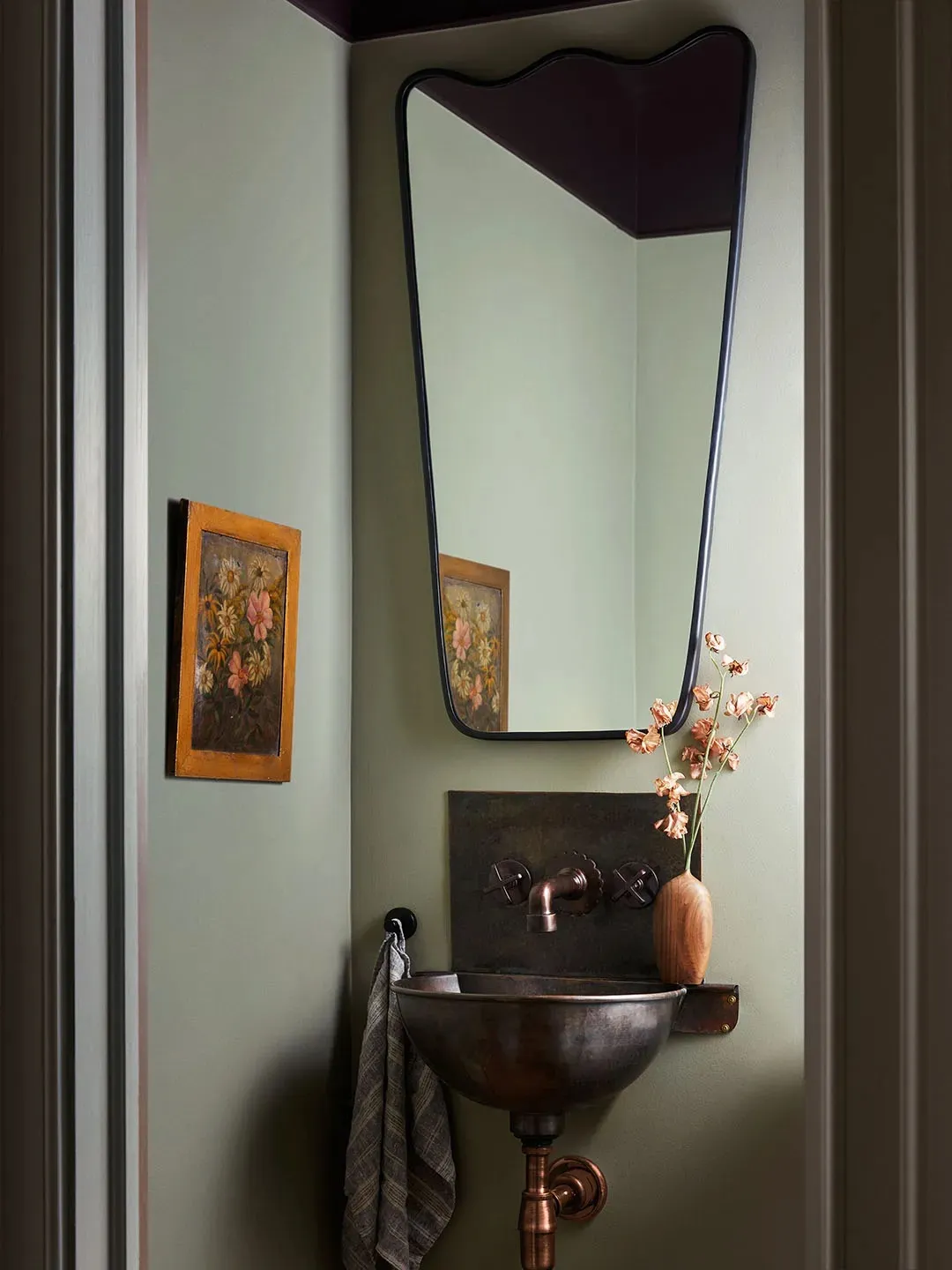 large powder room mirror