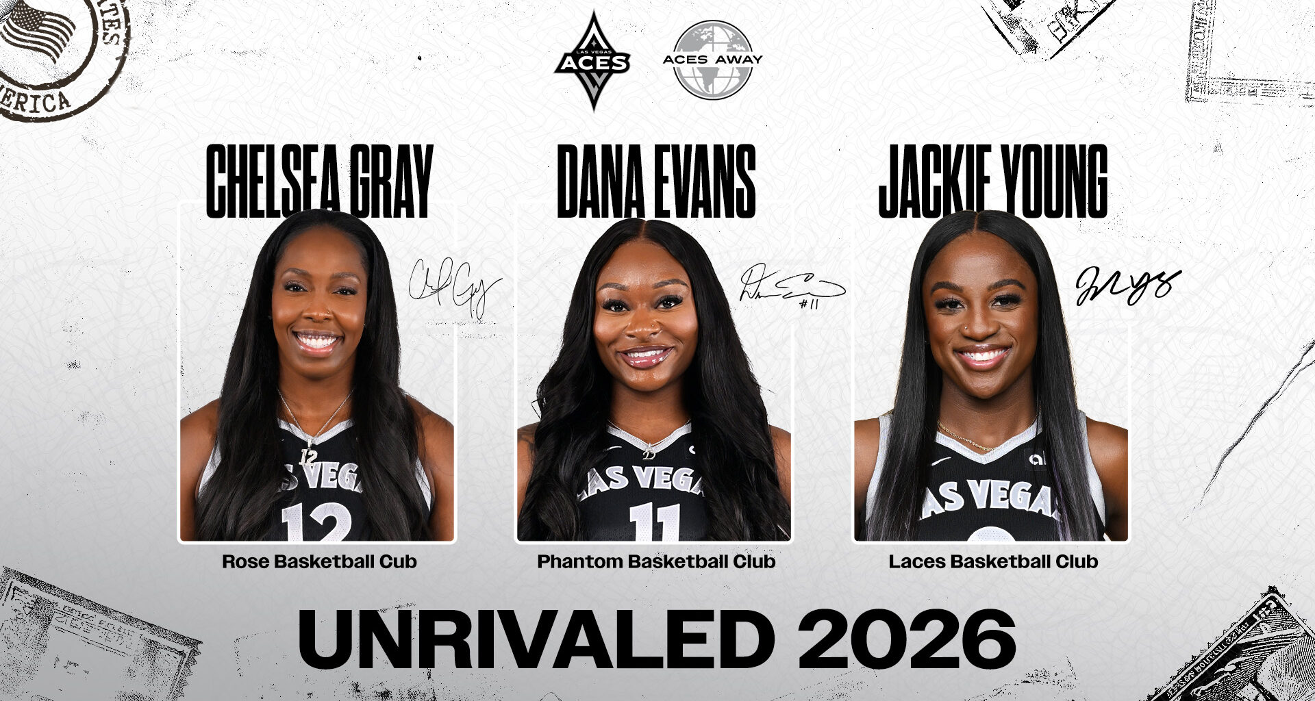 Dana Evans, Chelsea Gray and Jackie Young in Miami (Unrivaled)