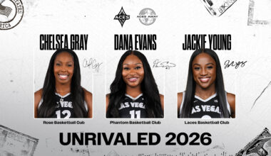 Dana Evans, Chelsea Gray and Jackie Young in Miami (Unrivaled)
