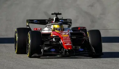 Lewis Hamilton went fastest on the final day of testing in Barcelona. Image: Ferrari