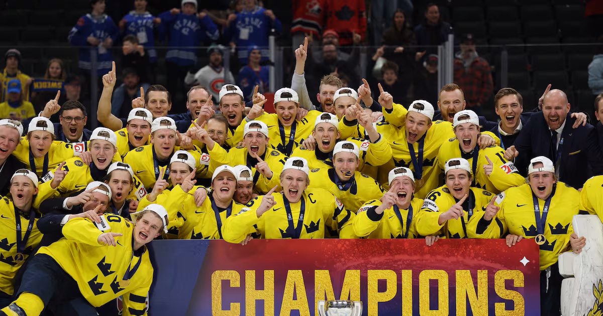 Sweden holds off Czechia to capture first gold medal at World Juniors since 2012