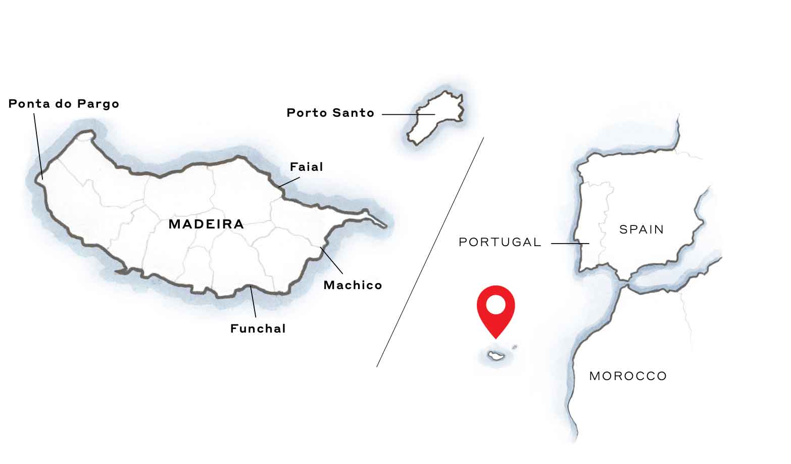 Madeira on a map