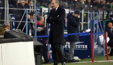 CAGLIARI, ITALY - JANUARY 02: Massimiliano Allegri, coach of Milan, reacts during the Serie A match between Cagliari Calcio and AC Milan at Stadio Sant