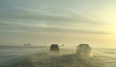 Blowing snow reduces visibility on Trans-Canada Highway near Portage - PortageOnline.com