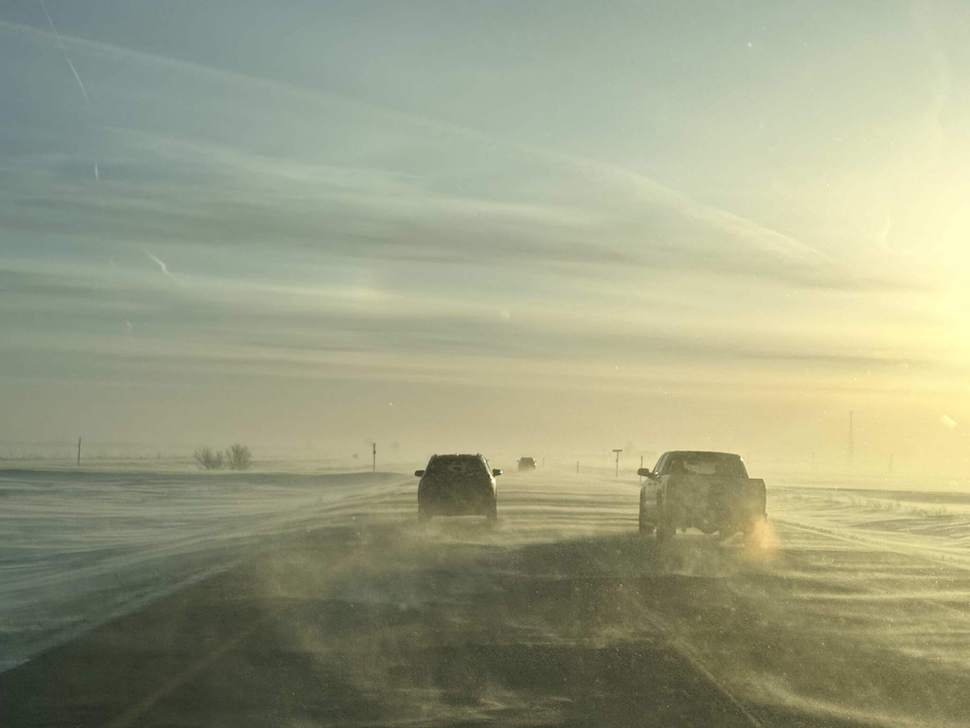 Blowing snow reduces visibility on Trans-Canada Highway near Portage - PortageOnline.com