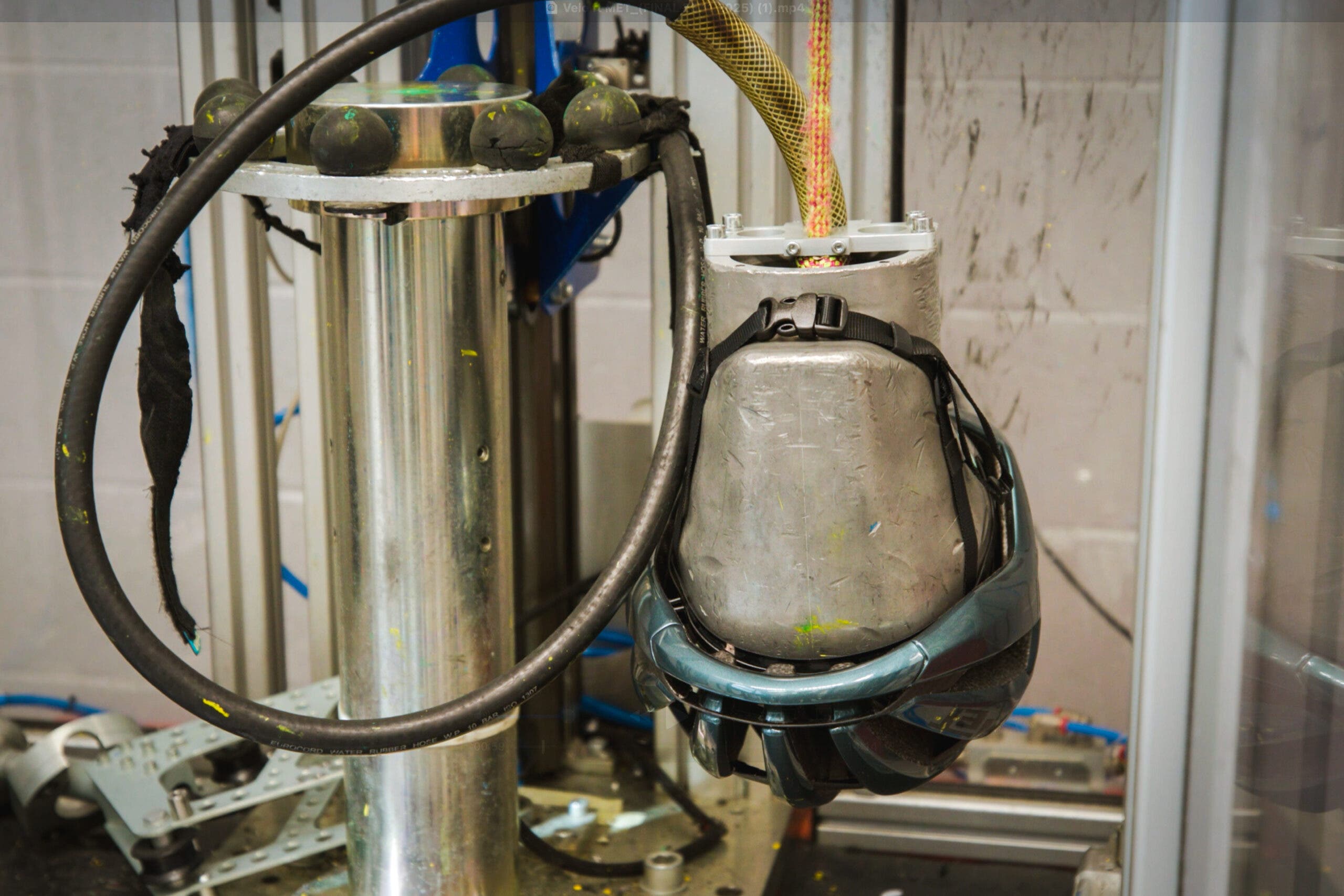 Aero testing helmets at the MET wind tunnel.