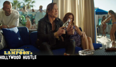 Mickey Rourke, Alec Baldwin in 'National Lampoon's Hollywood Hustle'