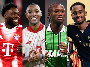 From left, Alphonso Davies, Derek Cornelius, Ali Ahmed and Ismael Koné.