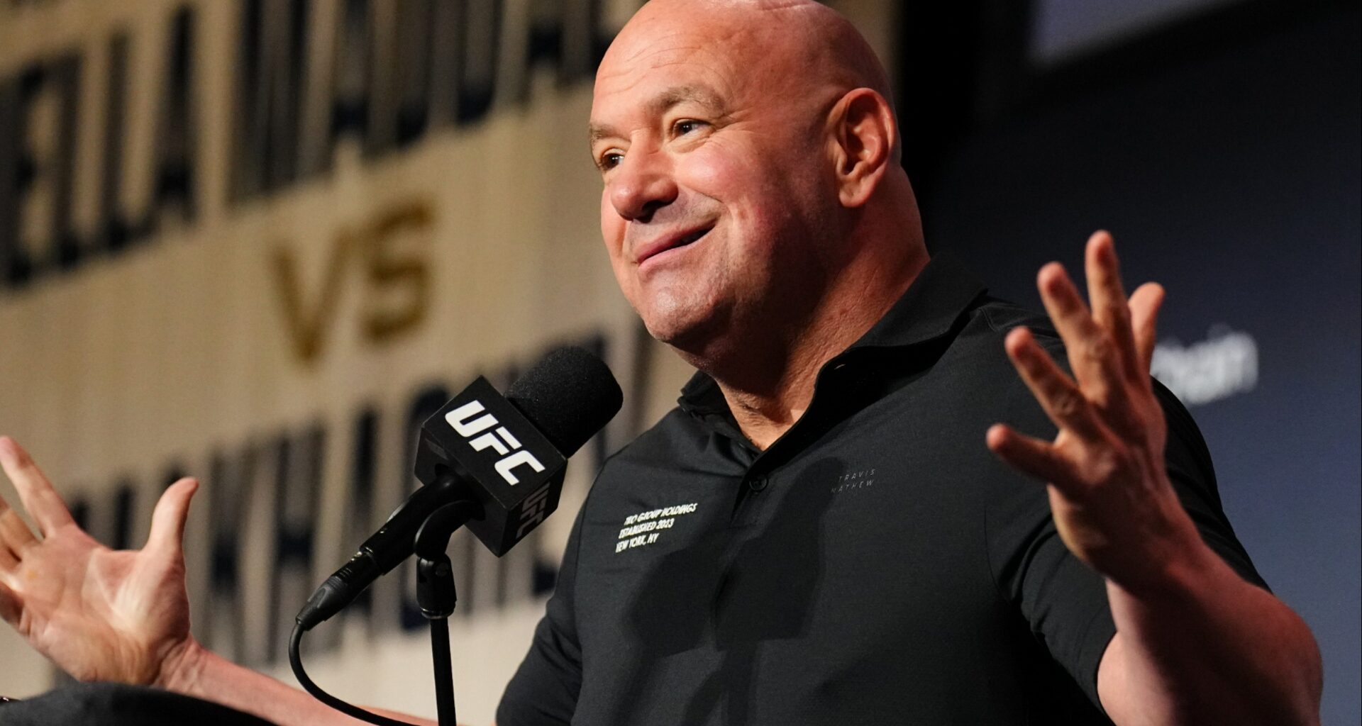 Dana White speaks at the UFC 322 pre-fight press conference