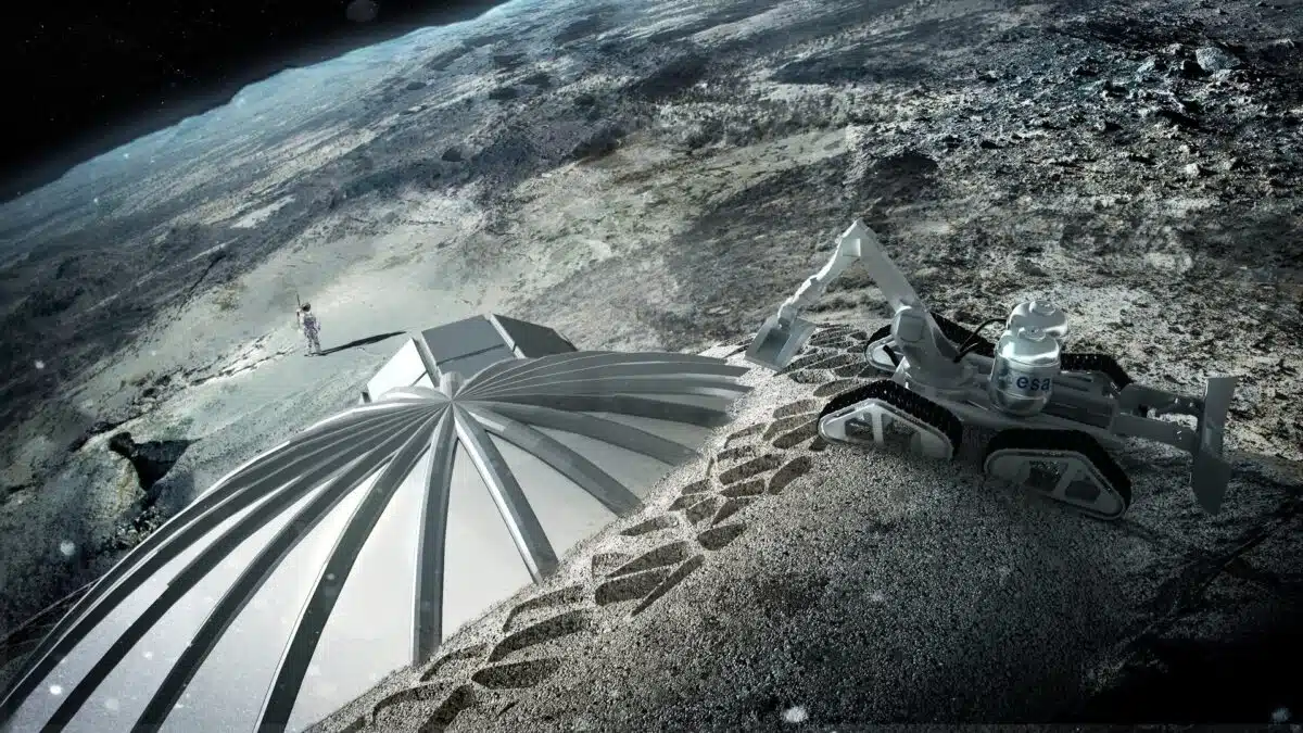 Multi Dome Lunar Base Being Constructed, Based On The 3d Printing Concept