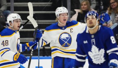 Dahlin's first hat trick leads Buffalo Sabres over slumping Toronto Maple Leafs