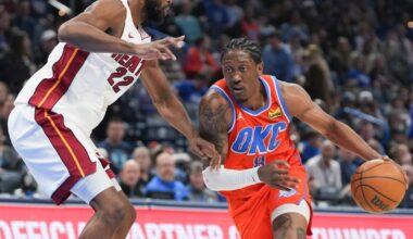Oklahoma City Thunder wing Jalen Williams exits game vs. Miami Heat grabbing at right hamstring