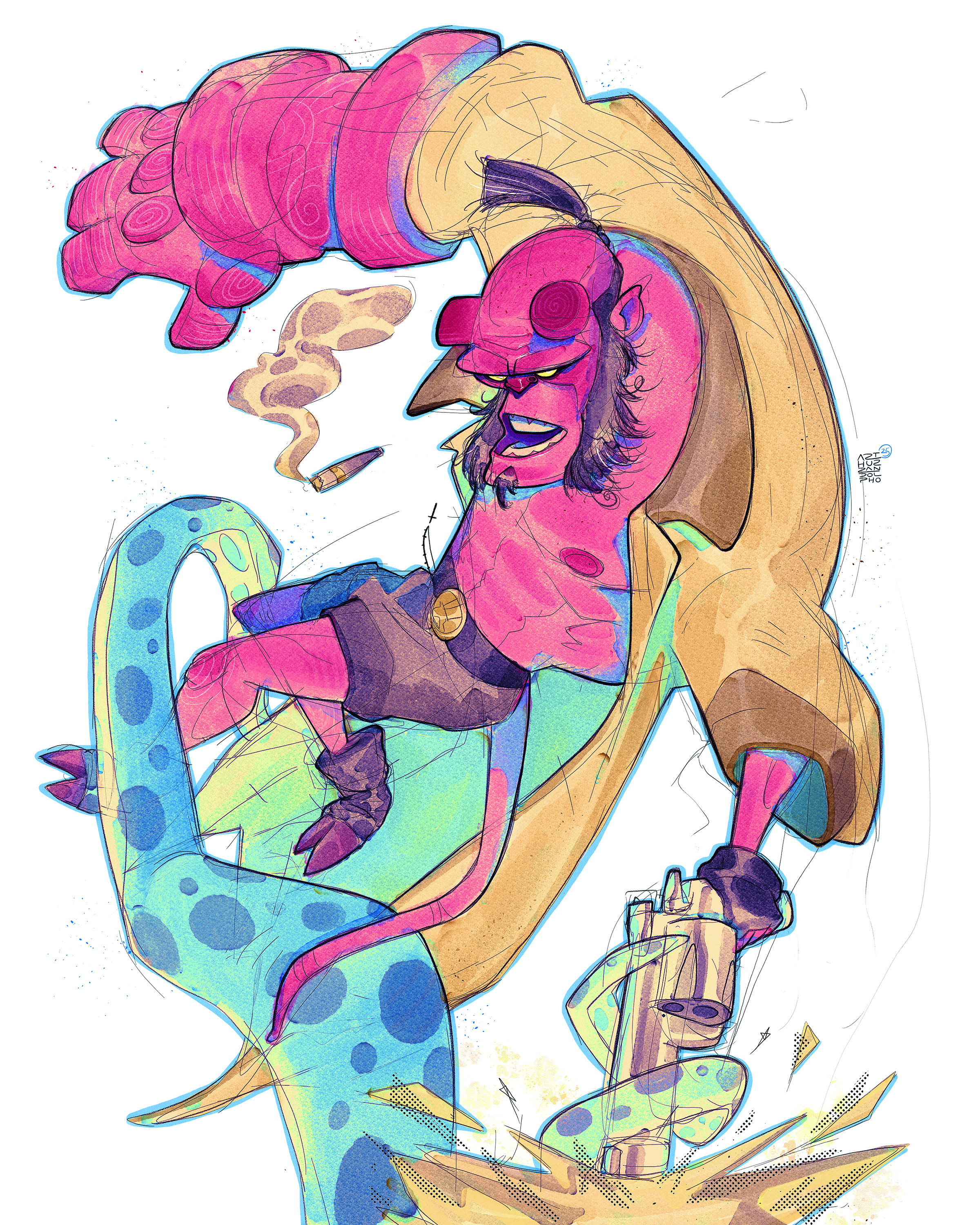 Character art of Hellboy