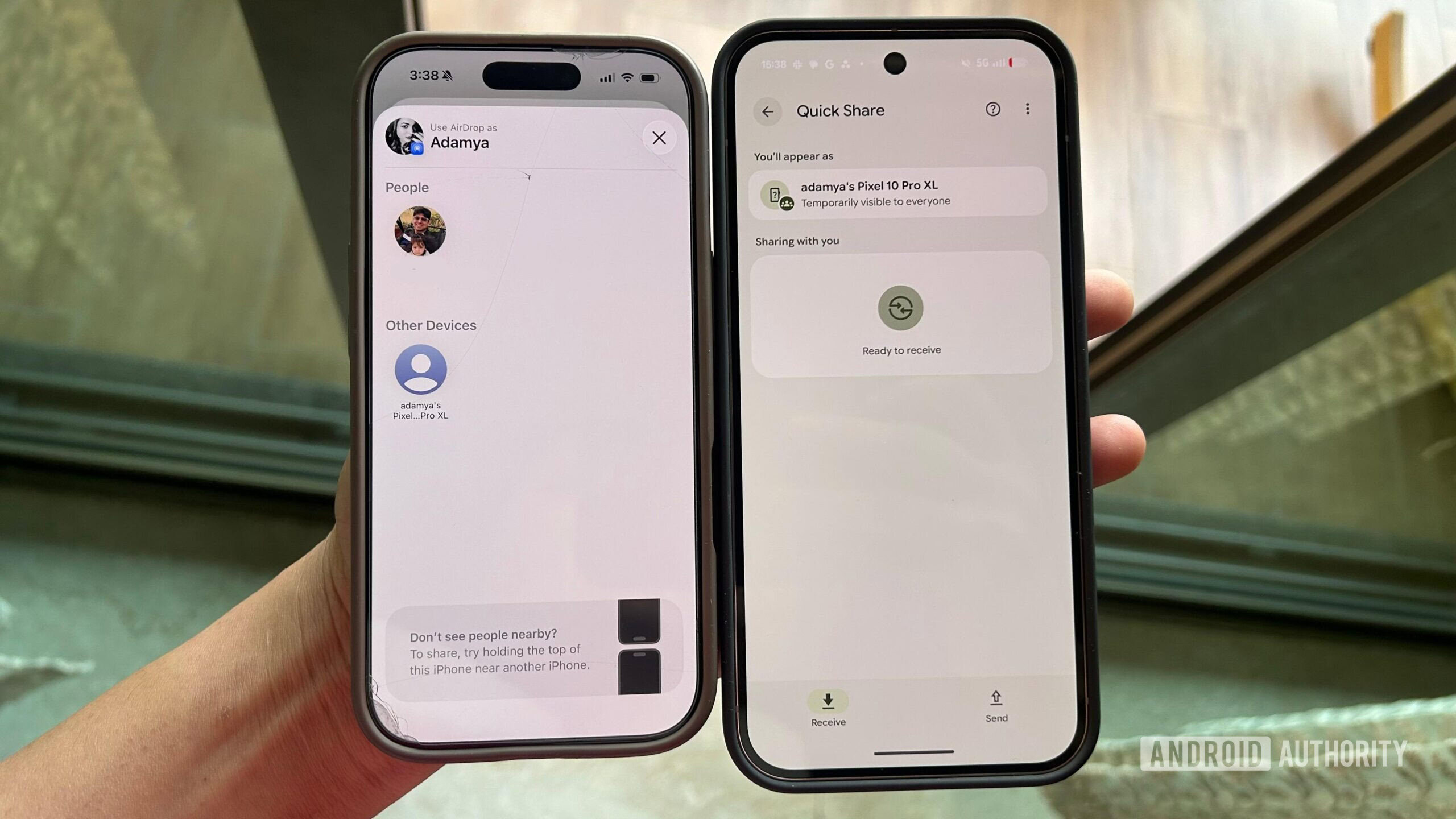 Quick Share AirDrop iPhone 16 Pro Pixel 10 Pro XL