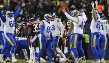 Los Angeles Rams shake off wild, late TD pass by Caleb Williams, beat Chicago Bears in OT to reach NFC title game