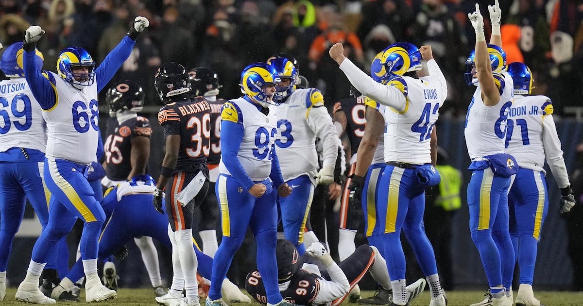 Los Angeles Rams shake off wild, late TD pass by Caleb Williams, beat Chicago Bears in OT to reach NFC title game
